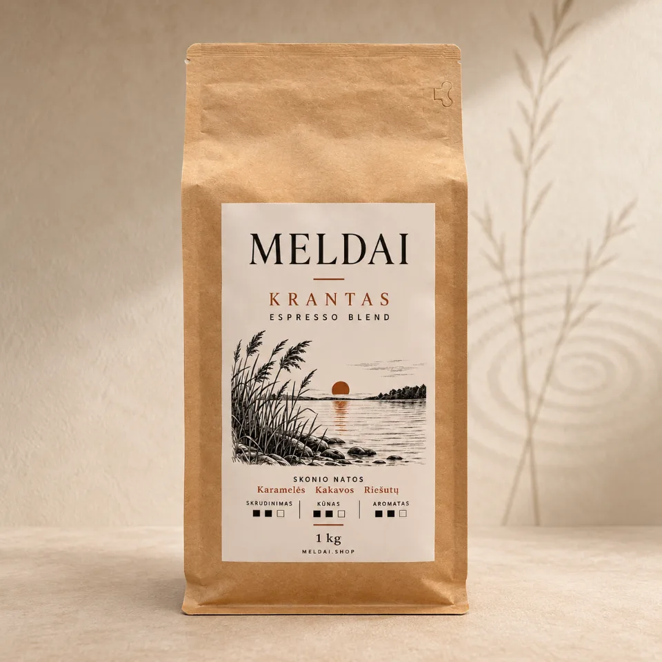 MELDAI / Krantas kavos pupelių mišinys pakuotė
