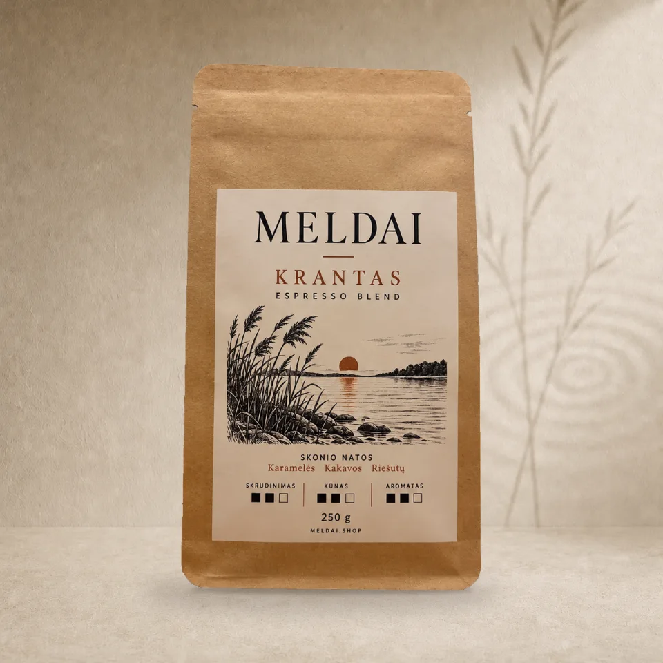 MELDAI / Krantas kavos pupelių mišinys pakuotė